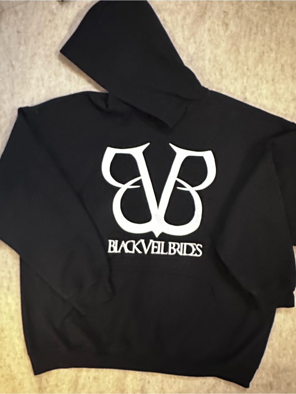 Black Veil Brides Knives And Pens Lyrics Logo Pullover Hoodie Size 2XL